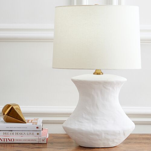 Bone Ceramic Table Lamp, Matte White 2 Bone Ceramic Table Lamp, Matte White
