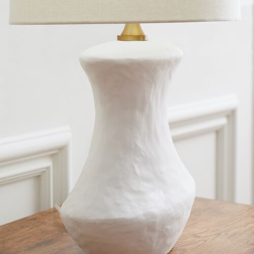 Bone Ceramic Table Lamp, Matte White 6 Bone Ceramic Table Lamp, Matte White
