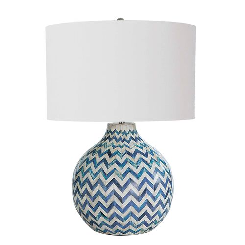 Chevron Bone Table Lamp, Indigo 1 Chevron Bone Table Lamp, Indigo