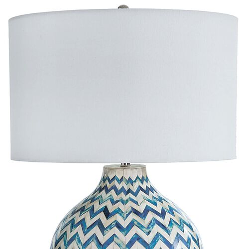 Chevron Bone Table Lamp, Indigo 3 Chevron Bone Table Lamp, Indigo