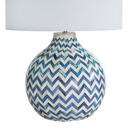 Chevron Bone Table Lamp, Indigo 4 Chevron Bone Table Lamp, Indigo
