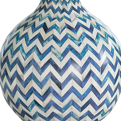Chevron Bone Table Lamp, Indigo 5 Chevron Bone Table Lamp, Indigo