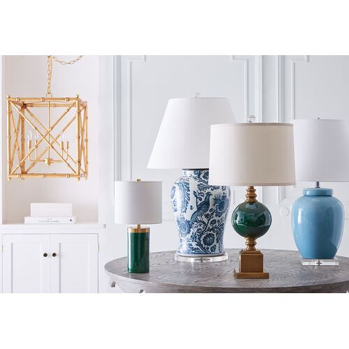 Arcadia Scalamandre Large Table Lamp, Indigo 2 Arcadia Scalamandre Large Table Lamp, Indigo