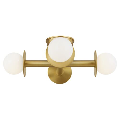 Nodes Semi Flush Mount, Burnished Brass 1 Nodes Semi Flush Mount, Burnished Brass