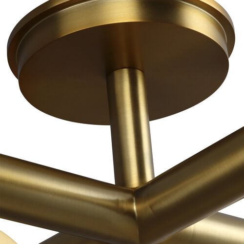 Nodes Semi Flush Mount, Burnished Brass 3 Nodes Semi Flush Mount, Burnished Brass