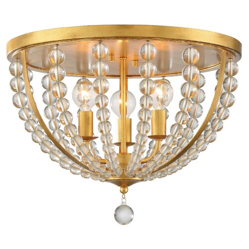Roxy Flush Mount, Antiqued Gold 1 Roxy Flush Mount, Antiqued Gold