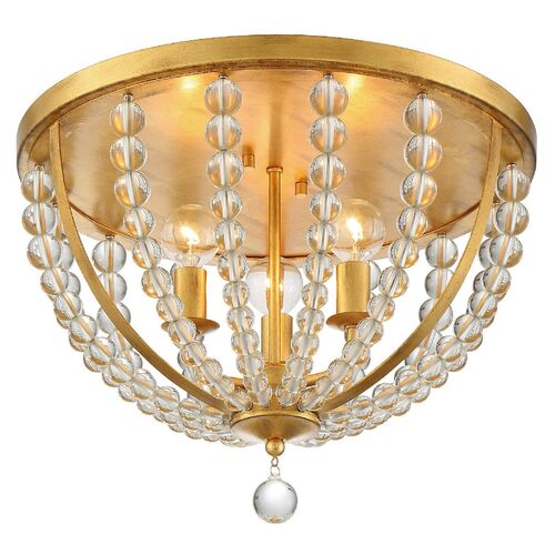 Roxy Flush Mount, Antiqued Gold 2 Roxy Flush Mount, Antiqued Gold