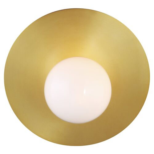 Nodes Large Angled Sconce, Burnished Brass 2 Nodes Large Angled Sconce, Burnished Brass