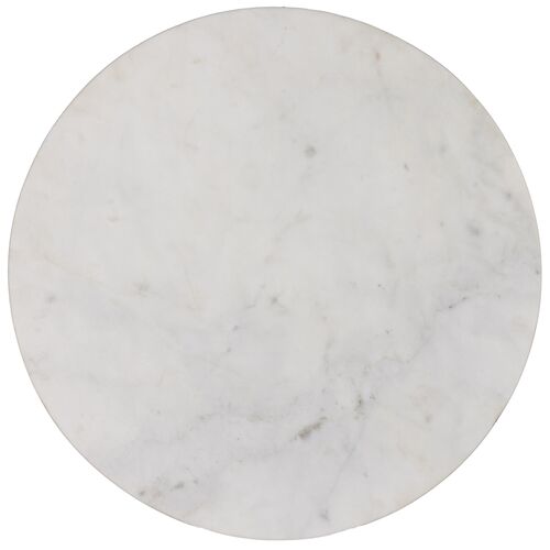 Becky Marble End Table, White 3 Becky Marble End Table, White