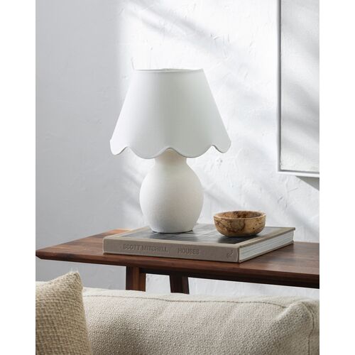 Karla Scallop Shade Table Lamp, White 2 Karla Scallop Shade Table Lamp, White