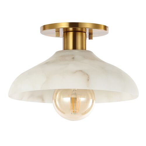 Crew Alabaster 1-Light Semi Flush Mount, White 1 Crew Alabaster 1-Light Semi Flush Mount, White
