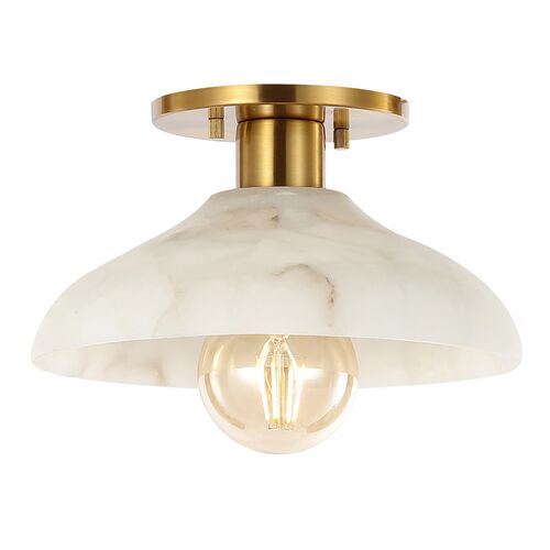 Crew Alabaster 1-Light Semi Flush Mount, White 3 Crew Alabaster 1-Light Semi Flush Mount, White