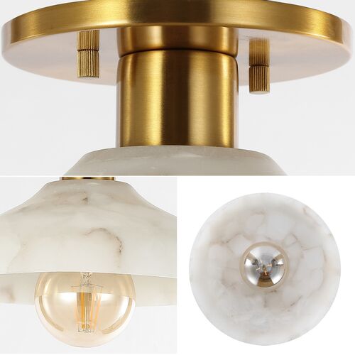 Crew Alabaster 1-Light Semi Flush Mount, White 8 Crew Alabaster 1-Light Semi Flush Mount, White