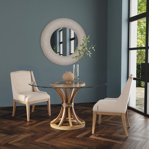 York Round Dining Table, Weathered Natural/Glass 3 York Round Dining Table, Weathered Natural/Glass