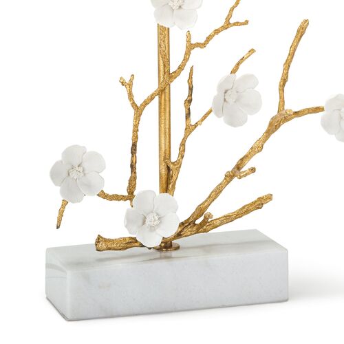 Cherise Floral Table Lamp, White/Gold 6 Cherise Floral Table Lamp, White/Gold