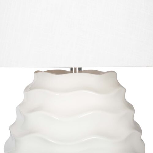 Escondido Wave Ceramic Table Lamp, White 2 Escondido Wave Ceramic Table Lamp, White
