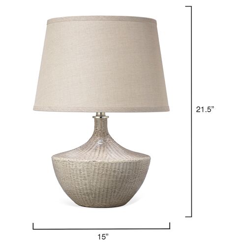 Basketweave Table Lamp, Off-White 4 Basketweave Table Lamp, Off-White