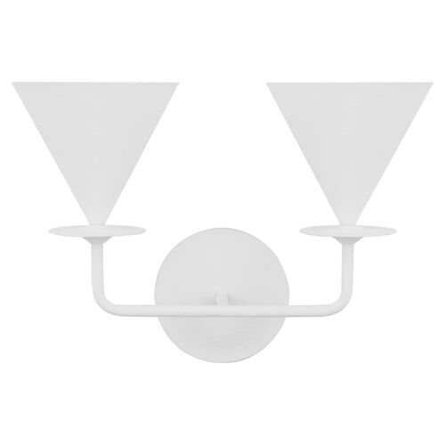Cornet Double Wall Sconce, Cast Plaster 1 Cornet Double Wall Sconce, Cast Plaster