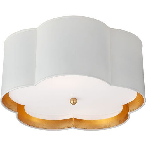 Bryce Medium Flush Mount, White/Gold 1 Bryce Medium Flush Mount, White/Gold