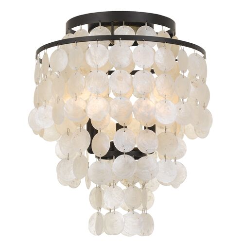 Brielle Capiz Shell 3-Light Ceiling Mount, Dark Bronze