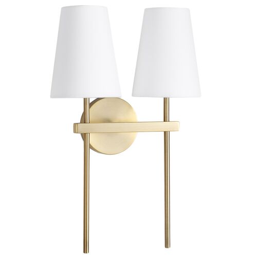 Toni Double Wall Sconce, Brass