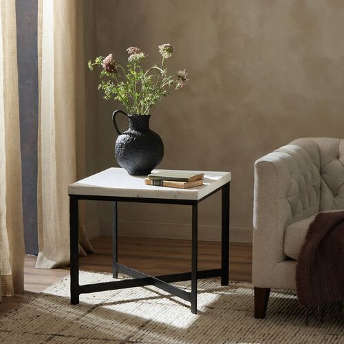 Oakley End Table, Iron/Marble 2 Oakley End Table, Iron/Marble