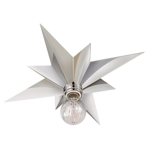 Star Flush Mount, Nickel 1 Star Flush Mount, Nickel