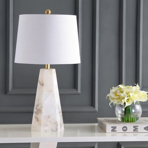 Tempest Alabaster Table Lamp, White 2 Tempest Alabaster Table Lamp, White