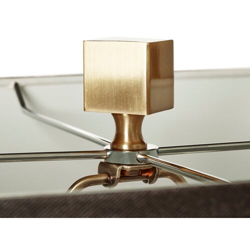 Stacked-Cube Table Lamp, Antiqued Brass 3 Stacked-Cube Table Lamp, Antiqued Brass