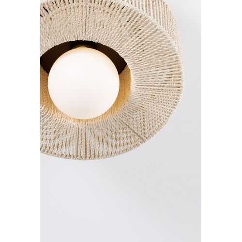 Coleman Abaca String Wrapped Flush Mount, Natural/Bronze Leaf 7 Coleman Abaca String Wrapped Flush Mount, Natural/Bronze Leaf