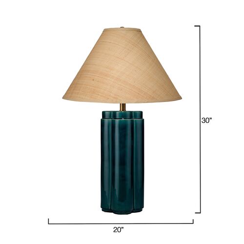 Allister Ceramic/Raffia Table Lamp, Blue