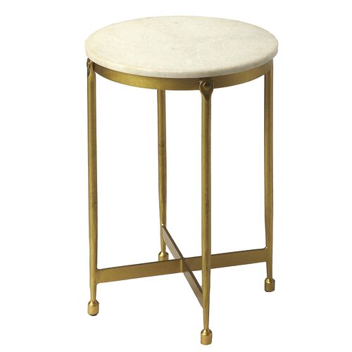 Lucas Marble Side Table, Ivory 1 Lucas Marble Side Table, Ivory