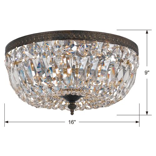 Richmond 3-Light Flush Mount, Bronze 2 Richmond 3-Light Flush Mount, Bronze