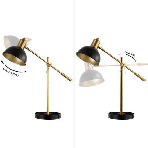 Lonn 24" Table Lamp, Black/Brass 6 Lonn 24" Table Lamp, Black/Brass
