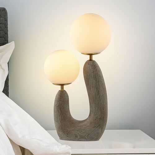Elowith Cactus Resin Table Lamp, Gray/Gold 8 Elowith Cactus Resin Table Lamp, Gray/Gold