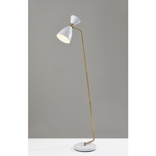 Aiden Floor Lamp, White/Brass 2 Aiden Floor Lamp, White/Brass