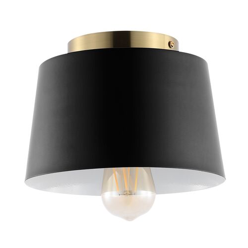 Waine Flush Mount, Black/Brass 3 Waine Flush Mount, Black/Brass