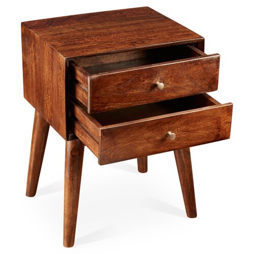 Jackson Nightstand, Pecan 2 Jackson Nightstand, Pecan