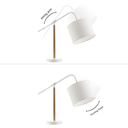 Sergio 23.5" Table Lamp, White/Natural 6 Sergio 23.5" Table Lamp, White/Natural