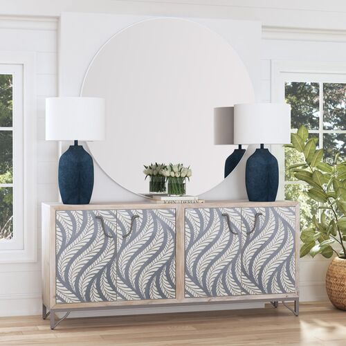 Skyla Cement Table Lamp, Matte Blue 2 Skyla Cement Table Lamp, Matte Blue