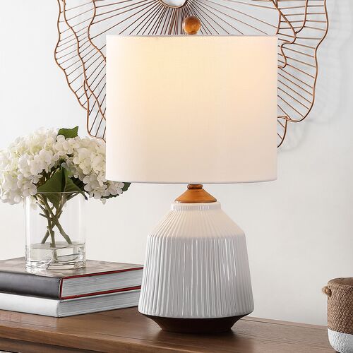 Reece Table Lamp, Brown/White 2 Reece Table Lamp, Brown/White