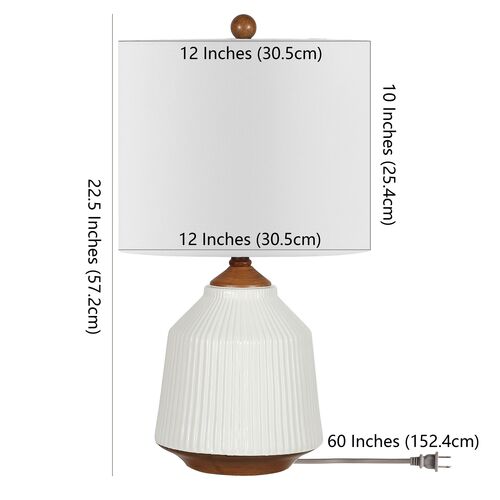 Reece Table Lamp, Brown/White 4 Reece Table Lamp, Brown/White