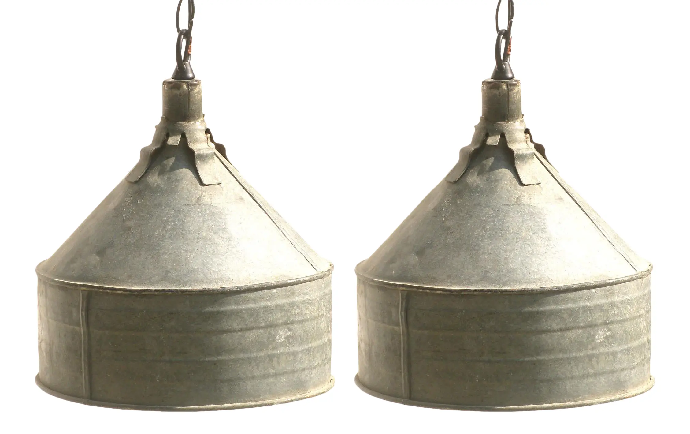 Farmhouse Chic Funnel Pendant Lights S/2 1 Farmhouse Chic Funnel Pendant Lights S/2