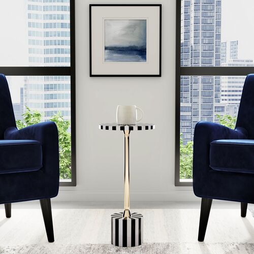 Amelia Bone Inlay Round Side/Drink Table 5 Amelia Bone Inlay Round Side/Drink Table