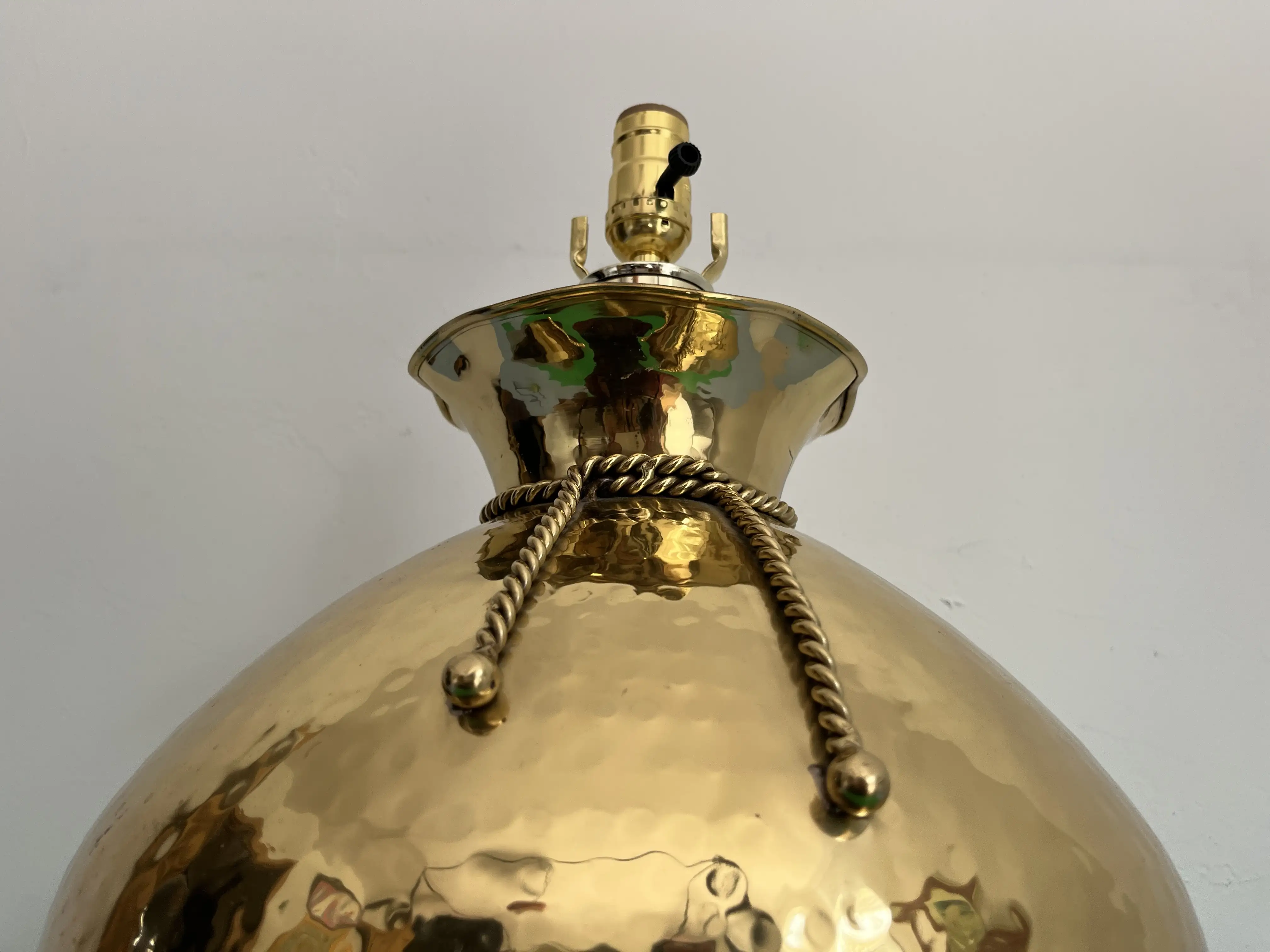 Hammered Brass Bag Lamp & Shade 5 Hammered Brass Bag Lamp & Shade