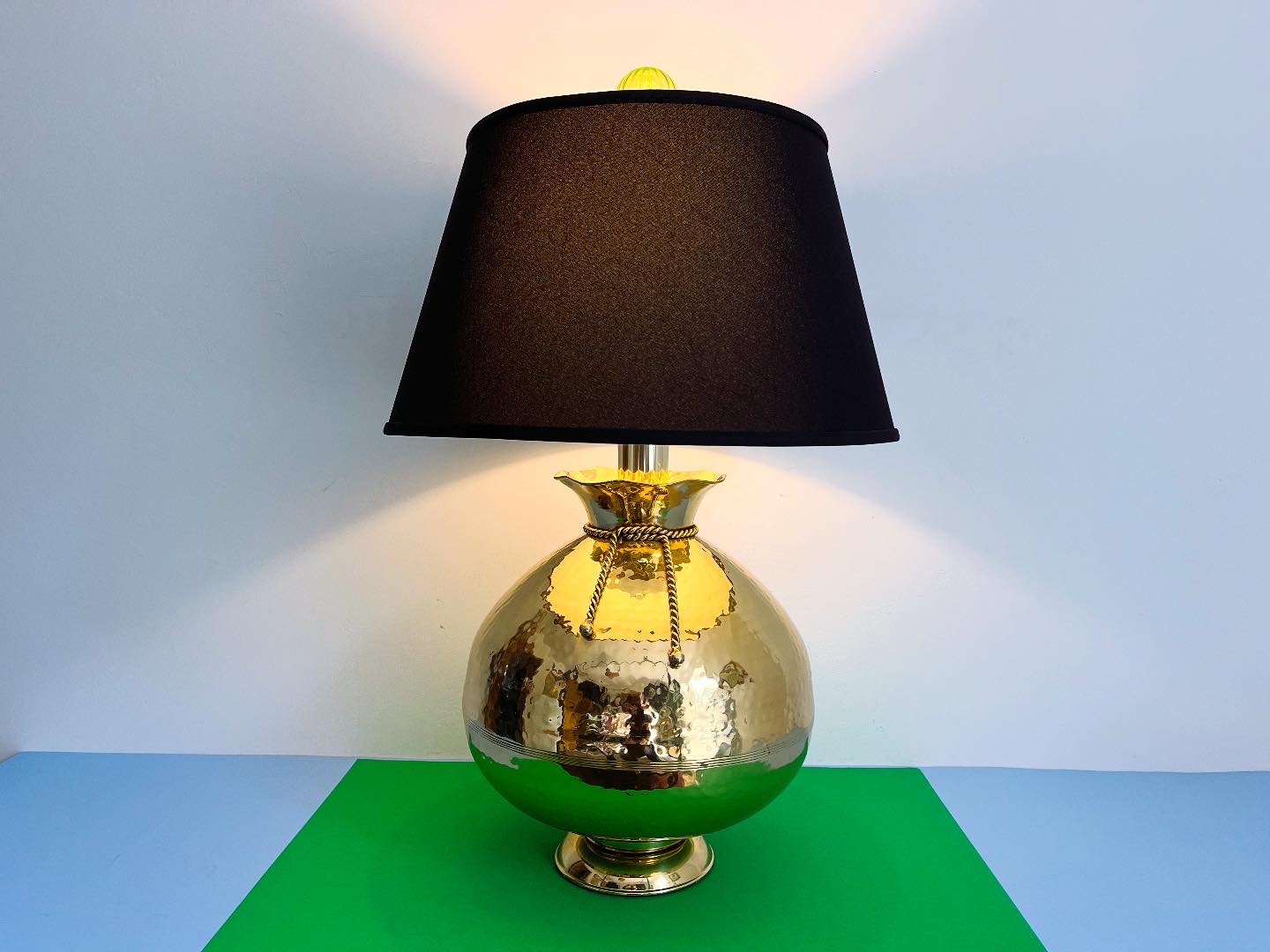 Hammered Brass Bag Lamp & Shade 7 Hammered Brass Bag Lamp & Shade