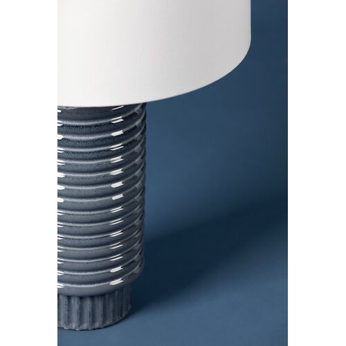River Ceramic Table Lamp, Grey/Blue 4 River Ceramic Table Lamp, Grey/Blue