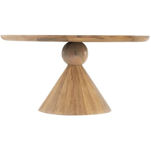 Leda 60" Dining Table, Smoked Honey 2 Leda 60" Dining Table, Smoked Honey