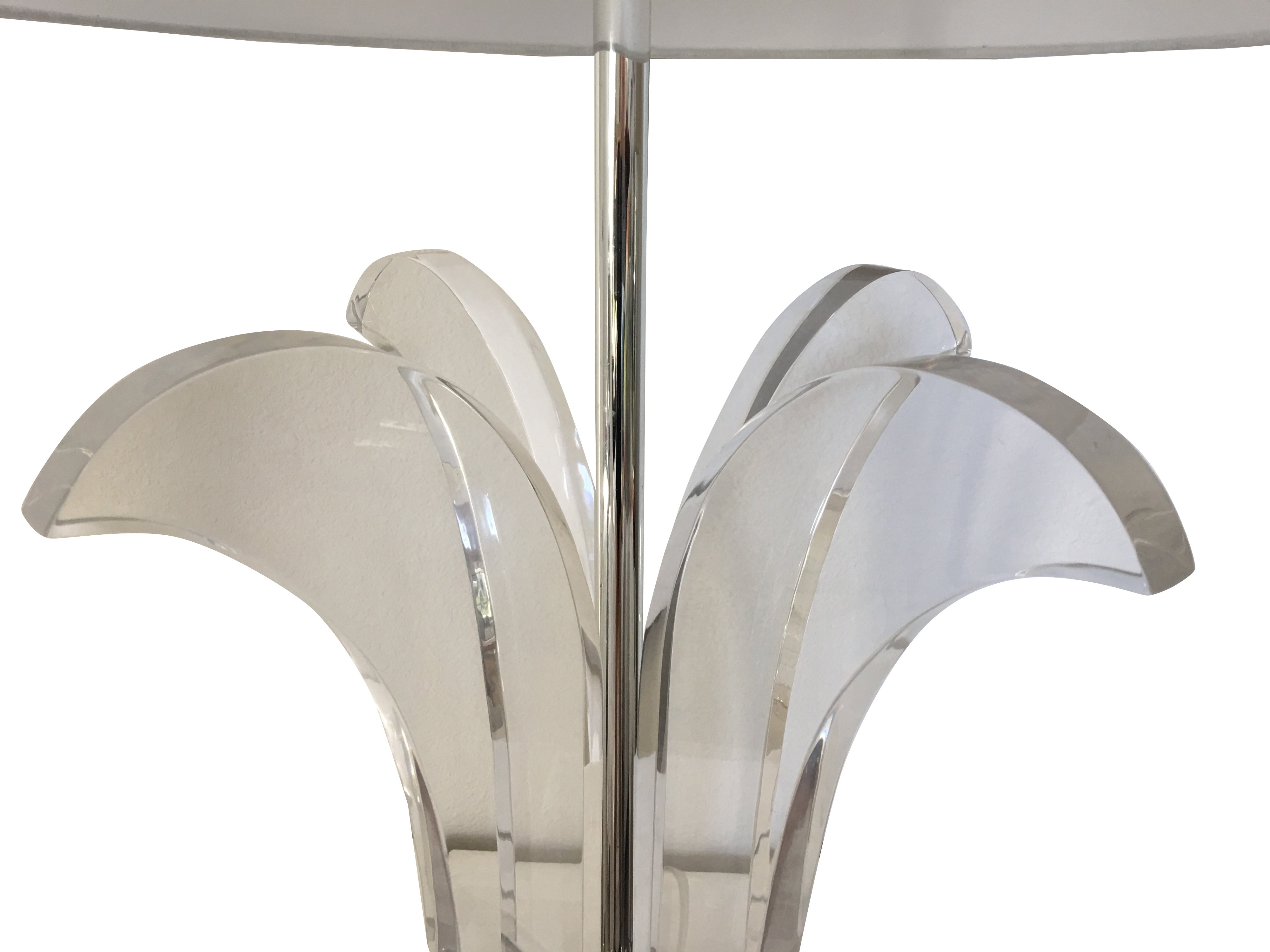 Lucite Palm Lamp & Shade 1 Lucite Palm Lamp & Shade