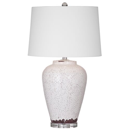 Seth Ceramic Table Lamp, Crackled White 1 Seth Ceramic Table Lamp, Crackled White